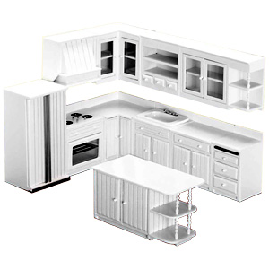 Dollhouse 4 pc Upper Cabinet Sets - White