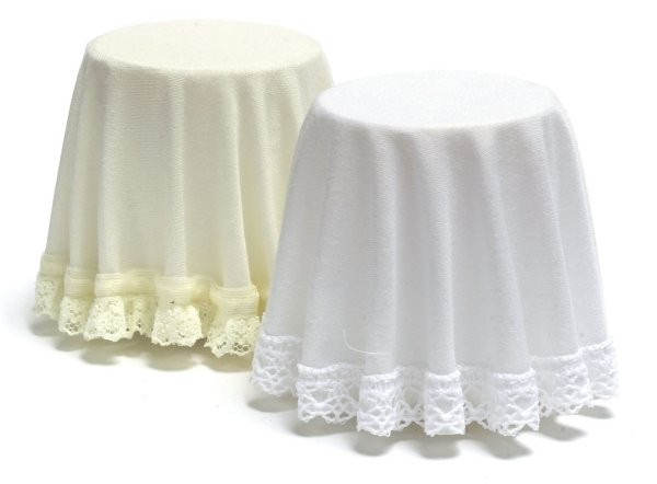 Sale $1 Off - Dollhouse Ivory or White Skirted Table