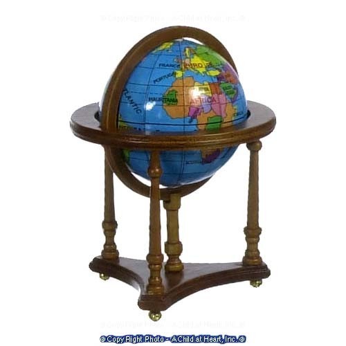 &sect; Sale $2 Off - Dollhouse Walnut Floor Model Globe