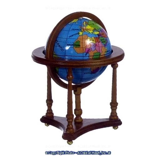 Dollhouse Mahogany Floor Model Globe