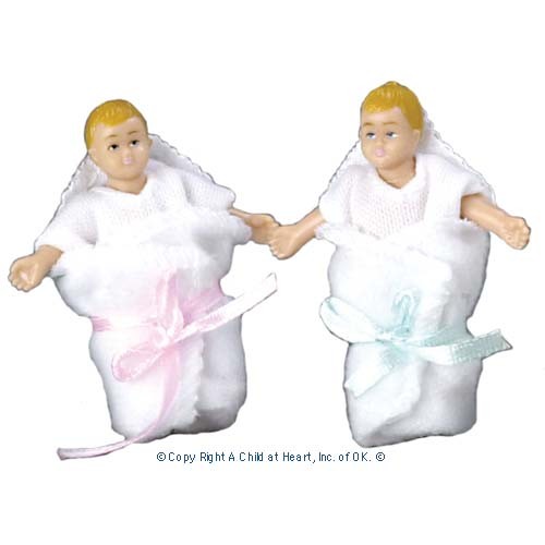 Vinyl DollHouse Dolls - Blonde Twin Babies